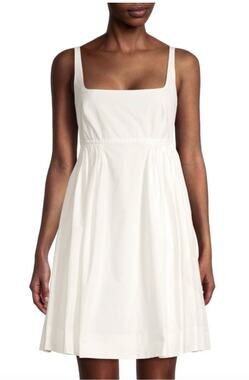 Women's Rebecca Taylor Sleeveless Empire Waist Dress in Snow Quiet Luxury size 8